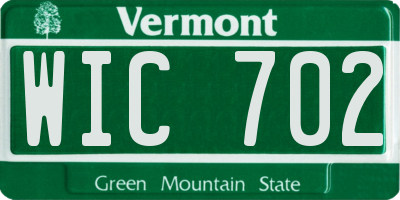 VT license plate WIC702