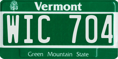 VT license plate WIC704