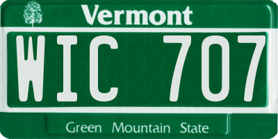 VT license plate WIC707