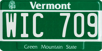 VT license plate WIC709