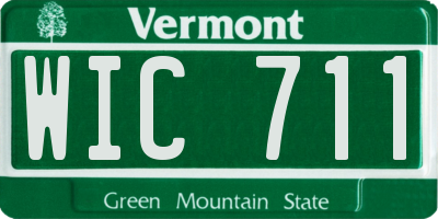 VT license plate WIC711