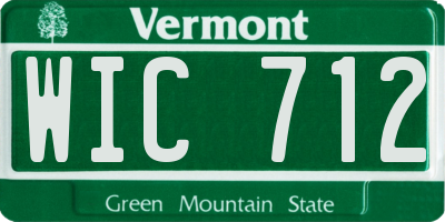 VT license plate WIC712