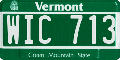 VT license plate WIC713