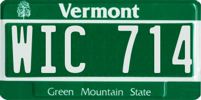 VT license plate WIC714