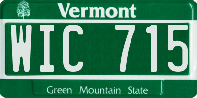 VT license plate WIC715