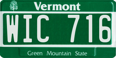 VT license plate WIC716