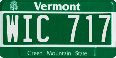 VT license plate WIC717