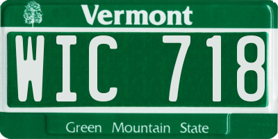 VT license plate WIC718