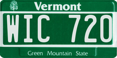VT license plate WIC720