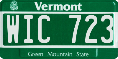 VT license plate WIC723