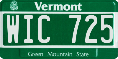 VT license plate WIC725