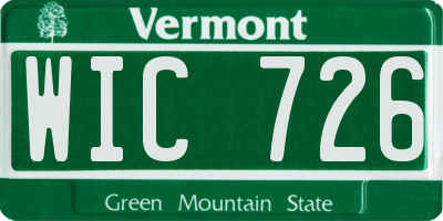 VT license plate WIC726