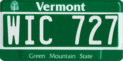 VT license plate WIC727