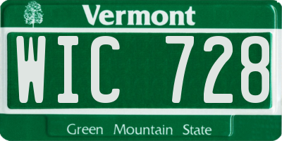 VT license plate WIC728