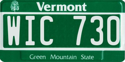 VT license plate WIC730