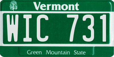 VT license plate WIC731