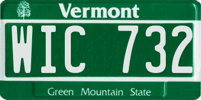 VT license plate WIC732