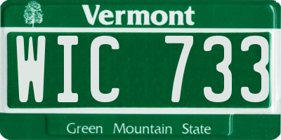 VT license plate WIC733