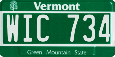 VT license plate WIC734