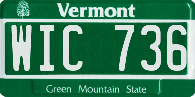 VT license plate WIC736