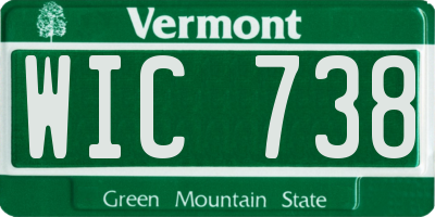 VT license plate WIC738