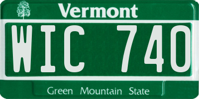 VT license plate WIC740