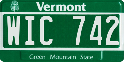 VT license plate WIC742
