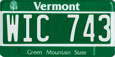 VT license plate WIC743