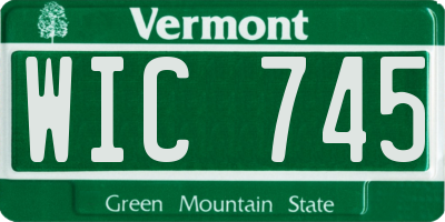 VT license plate WIC745