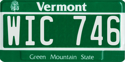 VT license plate WIC746