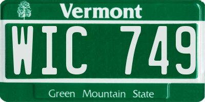 VT license plate WIC749