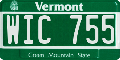 VT license plate WIC755
