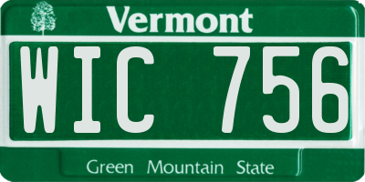 VT license plate WIC756