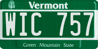 VT license plate WIC757