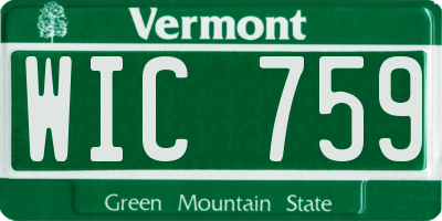 VT license plate WIC759