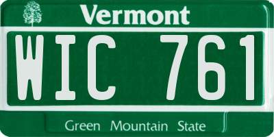 VT license plate WIC761