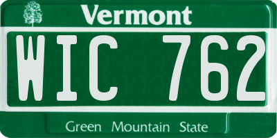 VT license plate WIC762