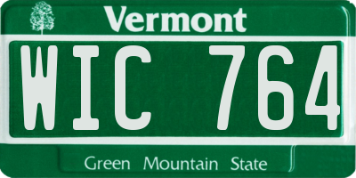 VT license plate WIC764