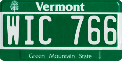 VT license plate WIC766