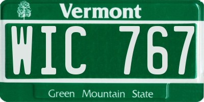 VT license plate WIC767