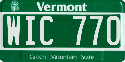 VT license plate WIC770