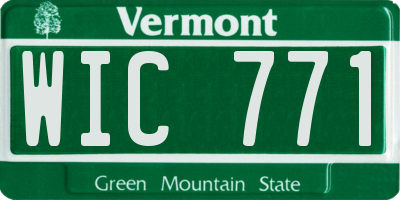 VT license plate WIC771
