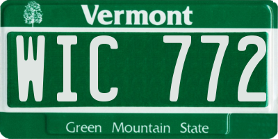 VT license plate WIC772