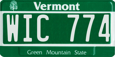 VT license plate WIC774