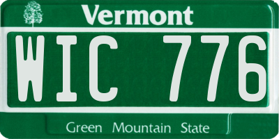VT license plate WIC776