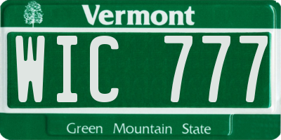 VT license plate WIC777