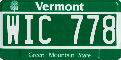 VT license plate WIC778