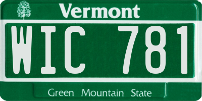 VT license plate WIC781