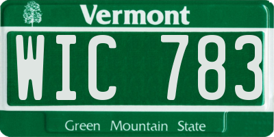 VT license plate WIC783