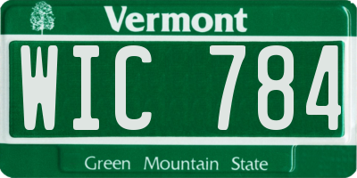 VT license plate WIC784
